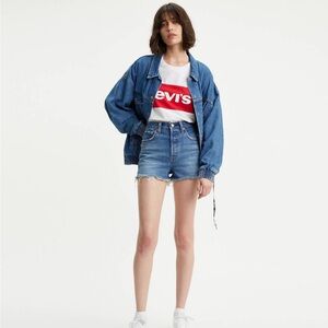 Levi's 28 Premium RIBCAGE SHORTS high rise cut off